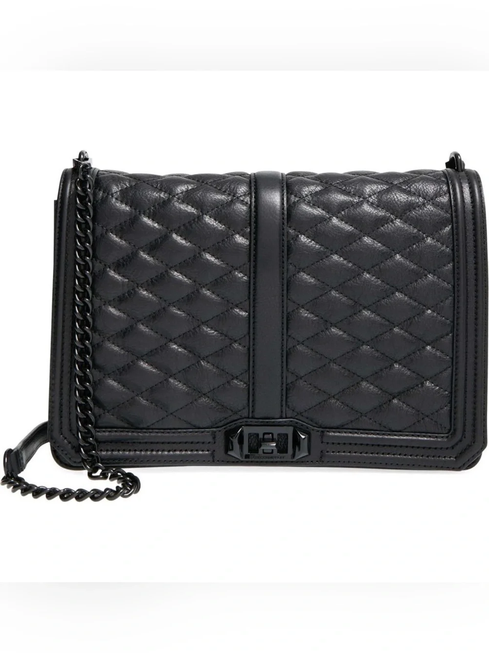 Rebecca Minkoff Jumbo Love Black Diamond Quilted Leather Crossbody